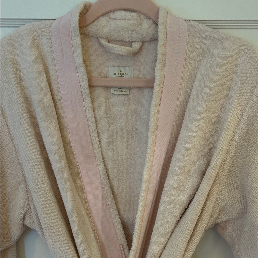 Kate Spade Cream and Pink Plush Robe